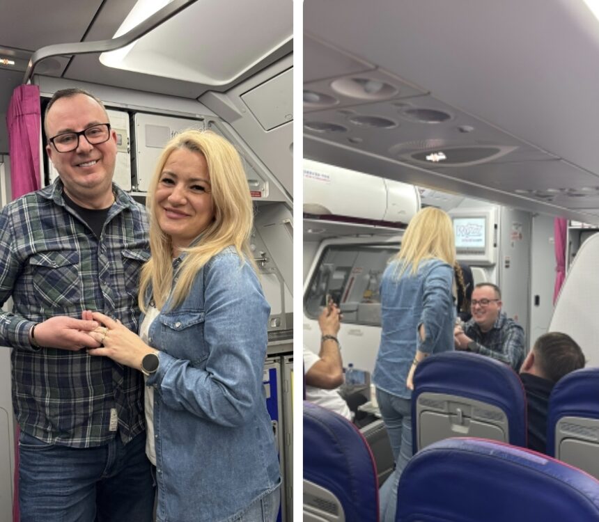 in loc de frica de inaltime s a ales cu o cerere in casatorie un barbat din iasi a cerut o pe iubita lui de sotie in avion 69b6ac8f8388a