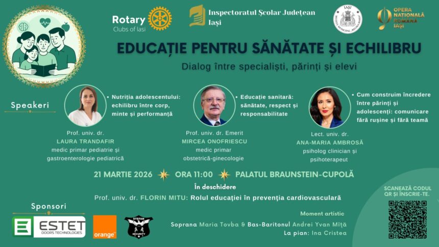 specialisti din medicina si psihologie vorbesc la iasi despre sanatatea adolescentilor conferinta cu acces gratuit la palatul braunsteina 69ae26e445b81