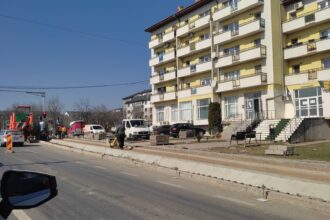 video trafic ingreunat in podu iloaiei din cauza lucrarilor la pista de biciclete 69b52b5611009