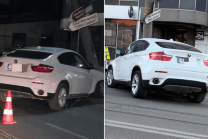 un bmw s a infipt intr un stalp in fata sediului digi24 din iasi mister total masina a stat ore intregi la locul accidentului 69eefc215e5dc