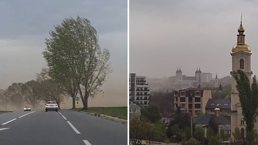 video foto furtuna neobisnuit de puternica la iasi soferii abia pot sa mearga in zone deschise sarpantele de pe unele cladiri au fost smulse de vant 69edd4e1ebbff