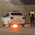 video un logan de politie a luat foc in trafic pe strada bucium 69d2a0654d8e6