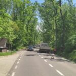 camioneta surprinsa strangand copacii abandonati pe drumul spre aeroport la scurt timp dupa semnalarea publica a problemei 6a0522e34205c