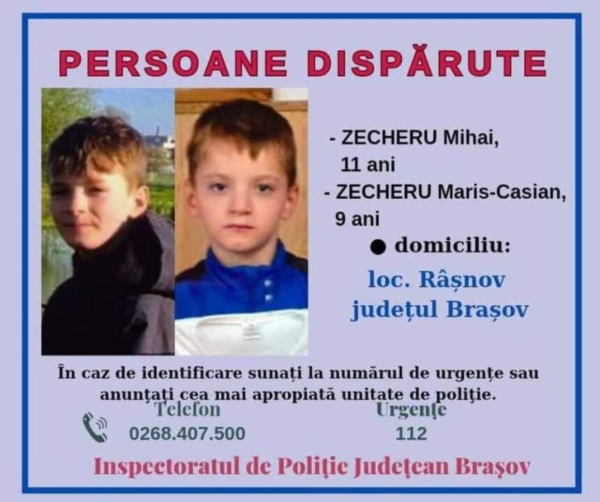politistii brasoveni cauta doi frati de 9 si 11 ani din rasnov disparuti de acasa 69f3d2d54c4c0