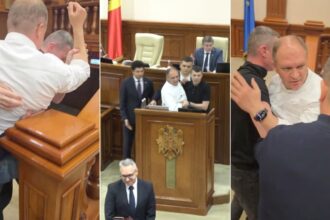 primarul chisinaului luat cu forta de la tribuna parlamentului dupa un scandal in plen video 6a18534bb0ea9
