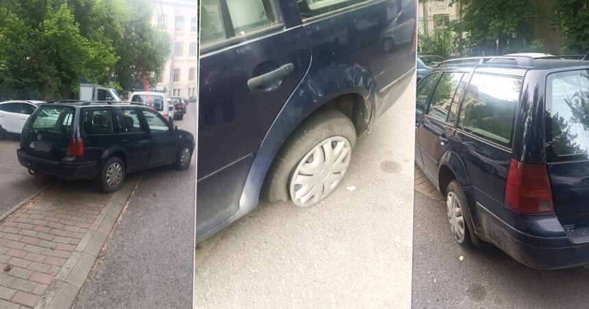 un grup de ieseni a rupt masina unui sofer din vaslui acesta a blocat trei locuri de parcare timp de mai multe zile 6a0e404fe884d