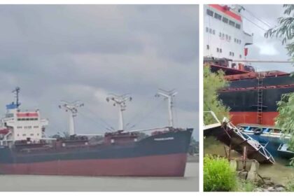 incident naval la tulcea o nava cargo sub pavilion panama scapata de sub control a lovit un ponton de pasageri video 6a1ed5c0de01a