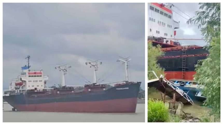 incident naval la tulcea o nava cargo sub pavilion panama scapata de sub control a lovit un ponton de pasageri video 6a1ed5c0de01a